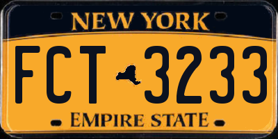 NY license plate FCT3233