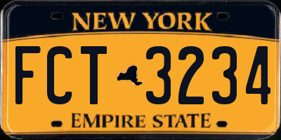 NY license plate FCT3234