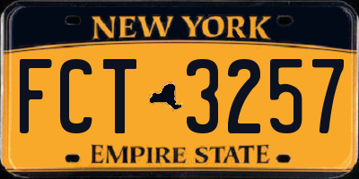 NY license plate FCT3257