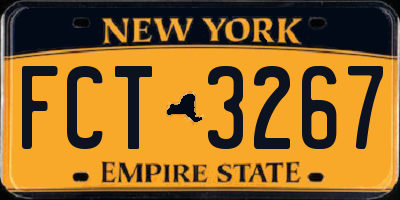NY license plate FCT3267