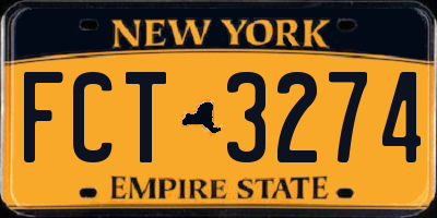 NY license plate FCT3274
