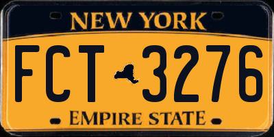 NY license plate FCT3276