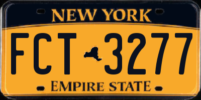 NY license plate FCT3277
