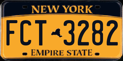 NY license plate FCT3282