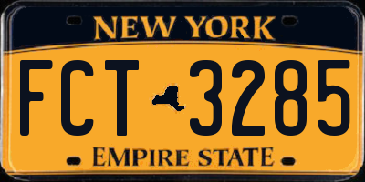 NY license plate FCT3285