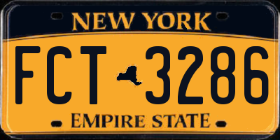 NY license plate FCT3286