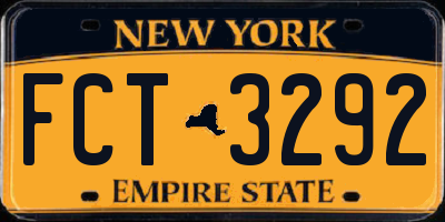 NY license plate FCT3292