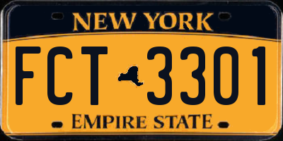 NY license plate FCT3301