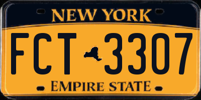 NY license plate FCT3307