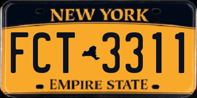 NY license plate FCT3311