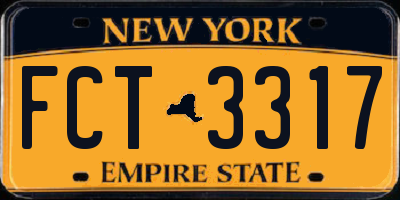 NY license plate FCT3317