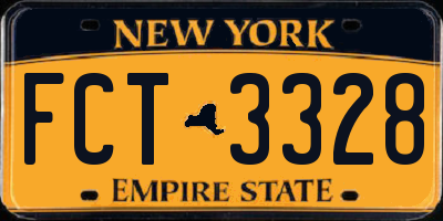NY license plate FCT3328