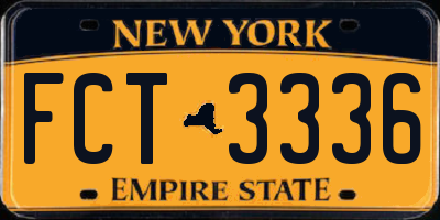 NY license plate FCT3336