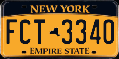 NY license plate FCT3340