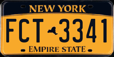 NY license plate FCT3341