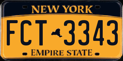 NY license plate FCT3343