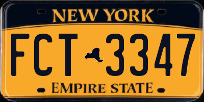 NY license plate FCT3347