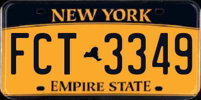NY license plate FCT3349