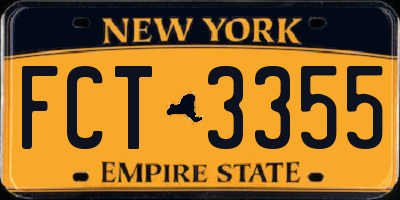 NY license plate FCT3355