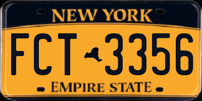 NY license plate FCT3356