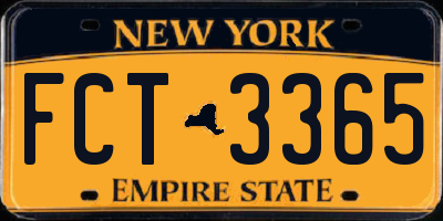 NY license plate FCT3365