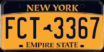 NY license plate FCT3367
