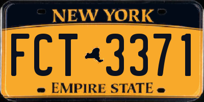 NY license plate FCT3371