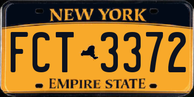 NY license plate FCT3372