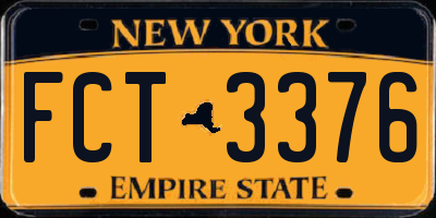 NY license plate FCT3376