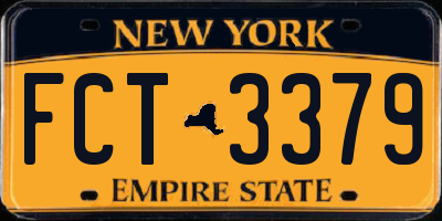 NY license plate FCT3379