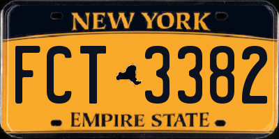 NY license plate FCT3382