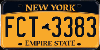 NY license plate FCT3383