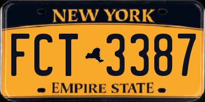 NY license plate FCT3387
