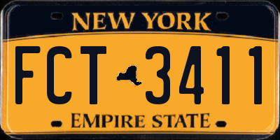 NY license plate FCT3411