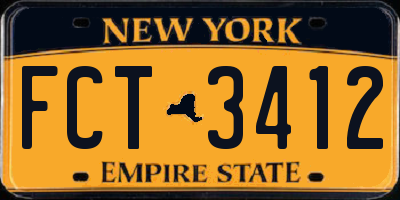 NY license plate FCT3412