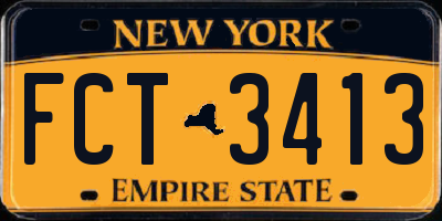 NY license plate FCT3413
