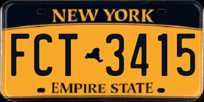 NY license plate FCT3415