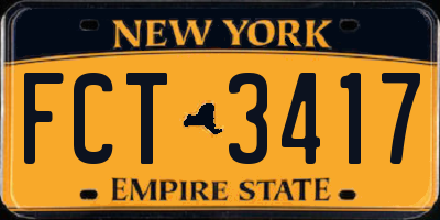 NY license plate FCT3417