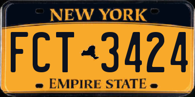 NY license plate FCT3424