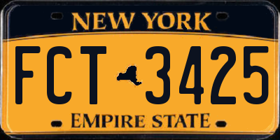 NY license plate FCT3425