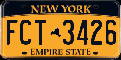 NY license plate FCT3426