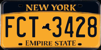 NY license plate FCT3428