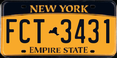 NY license plate FCT3431