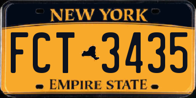 NY license plate FCT3435