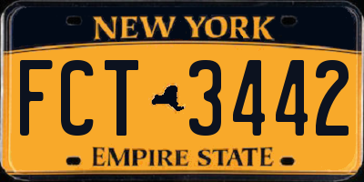 NY license plate FCT3442