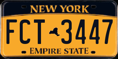 NY license plate FCT3447
