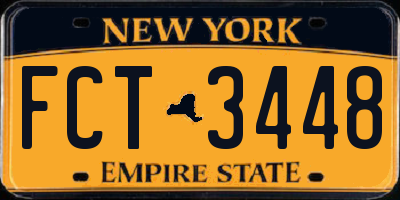 NY license plate FCT3448