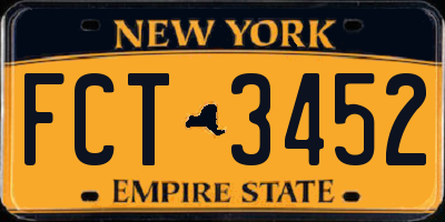 NY license plate FCT3452