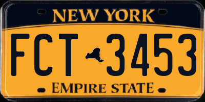 NY license plate FCT3453