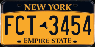 NY license plate FCT3454